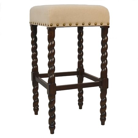 Carolina Cottage Carolina Cottage 3664-ESLN 30 in. Remick Bar Stool; Espresso & Linen 3664-ESLN
